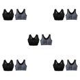 thumbnail image 1 of kurtrusly 2pieces Versatile Performance With Wide Application Sports Bra Seamless black + gray XL 5Set, 1 of 6