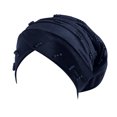 thumbnail image 2 of Womens Large Elastic Solid Color Comfortable Flat Hat Pearl Cap Nail Bead Pile Cap, 2 of 3