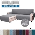 thumbnail image 1 of CHOK L-Shape Sofa Slipcover Sectional 3 Seater Chaise Cover Pet Dogs Couch Protector  (Black Large), 1 of 8