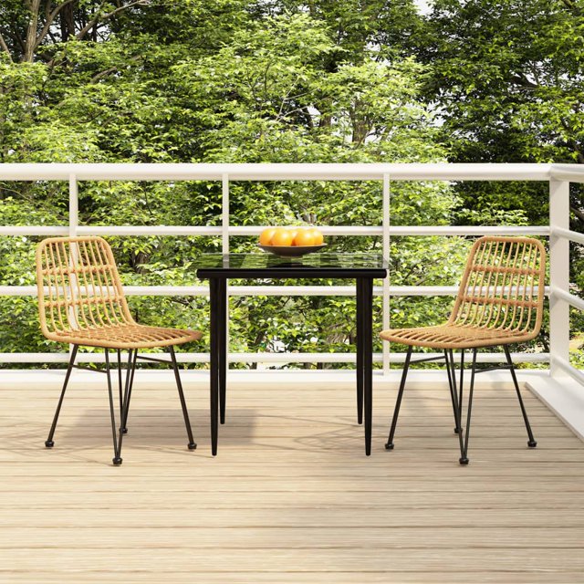 vidaXL Ensemble Bistro de Jardin 3 Pcs en Rotin Poly