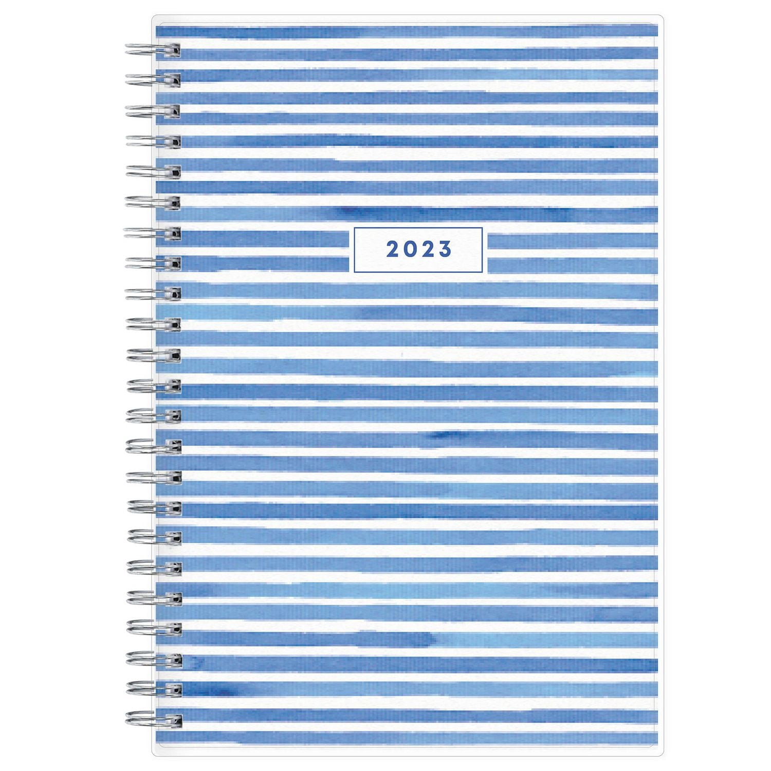 2023 Weekly Monthly Planner, 5x8, Blue Sky, Simple Stripe Navy
