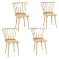 thumbnail image 1 of Gymax 4 PCS Dining Chair Windsor High Spindle Back Wood Kitchen Chairs w/ Rubber Wood Frame Natural, 1 of 10