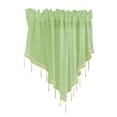 thumbnail image 2 of JilgTeok 4 Pcs Floral Sheer Lace Shade Window Curtain with Scalloped Edges and Rod Pocket Top for Easy Hanging Light Filtering Valances Drapery for Farmhouse, Kitchen, Bedroom Clearance, 2 of 5
