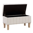 thumbnail image 2 of Linon Stephanie Stripe Wood Upholstered Storage Ottoman in Gray, 2 of 15