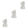 thumbnail image 4 of Maytalsory Resin White Angel Statue Elegant Desktop Decor Collection Window Props for Christmas prayer hold cheek 3Set, 4 of 6