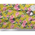 thumbnail image 2 of Soimoi Poly Georgette Fabric Bird,Leaves & Rose Floral Printed Craft Fabric by the Yard 52 Inch Wide, 2 of 3