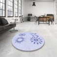 thumbnail image 4 of Ahgly Company Machine Washable Indoor Square Transitional Lavender Blue Area Rugs, 7' Square, 4 of 7