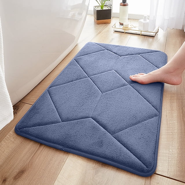 Boovnll Bathroom Water Absorbing Door Mat Convenient Machine Wash Lightweight Fabric Quick Water Absorption Non Slip Floor Mat