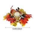thumbnail image 3 of SLYNSHome Halloween Candle Rings Artificial Maple Leaf Mini Wreath Candle Holder Fall Autumns Thanksgiving Party Decoration, 3 of 7