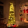 thumbnail image 2 of Costway Arbre de Noël Crayon Artificiel en PVC de 7 Pi, Mince, avec Support, Déco Maison, Vert, 2 of 10