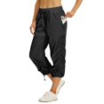 thumbnail image 2 of Capri Joggers pour Femmes Taille Élastique Bas Resserré Pantalon Cargo Extensible à Enfiler Cordon de Serrage Séchage Rapide Pantalon Parachute Ajustable avec Poches Noir TTG, 2 of 8