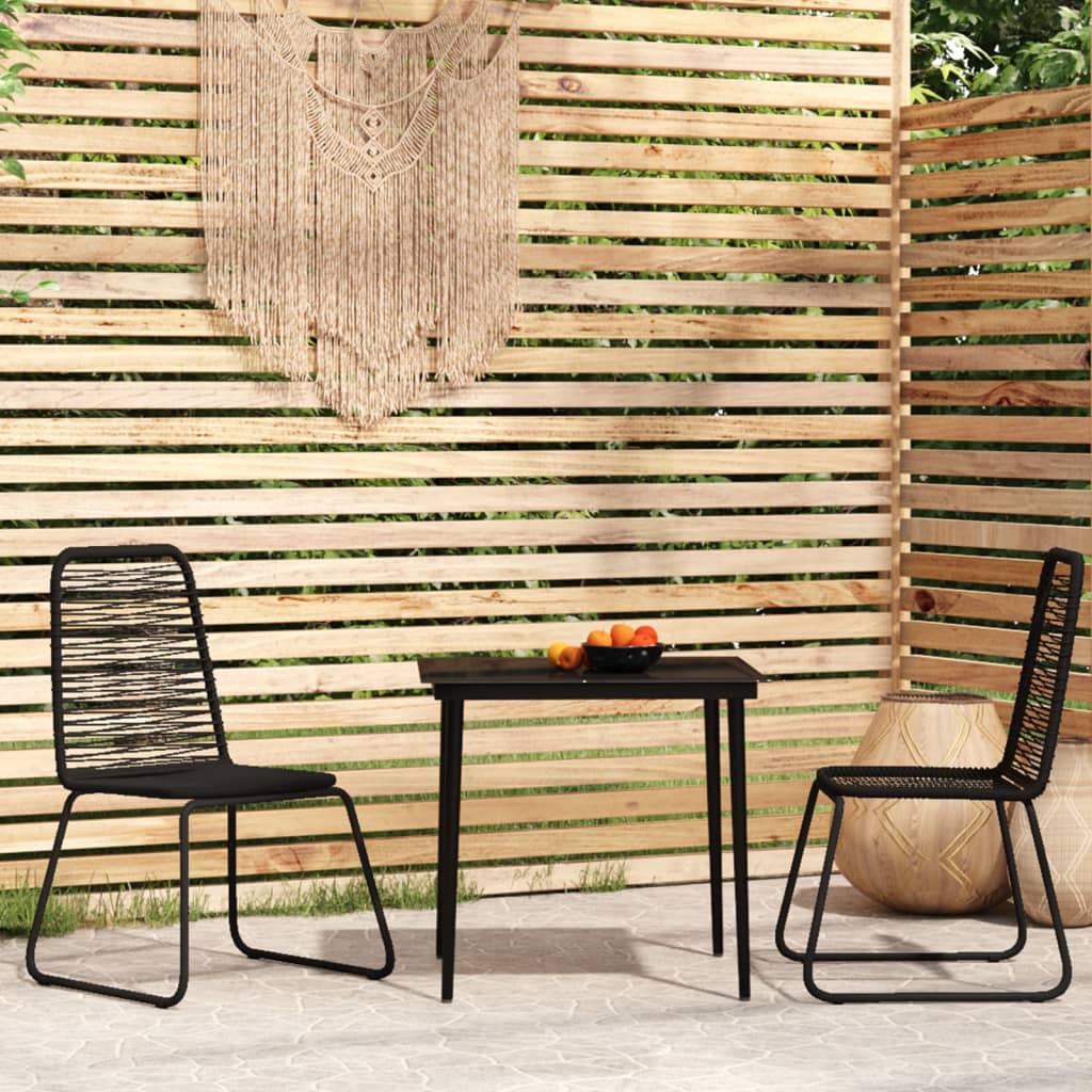 vidaXL Ensemble de Salle à Manger de Jardin 3 Pcs Noir