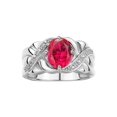 thumbnail image 1 of RYLOS Rings for Women Sterling Silver Ring Classic 9X7MM Oval Gemstone & Diamonds July Ruby Jewelry Size 5, 1 of 7