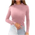 thumbnail image 1 of Pisexur Pull Col Roulé pour Femmes Couleur Unie Pulls Courts pour Femmes Tunique Pull Tricoté pour Femmes Décontracté Manches Longues Pulls d'Automne Pull Col Rond Hauts, 1 of 5