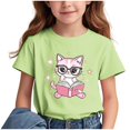 thumbnail image 1 of Girls' Graphic Tees Summer Cute Tops Casual Short Sleeve Crew Neck T Shirts, 1 of 7