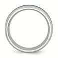 thumbnail image 2 of Stainless Steel Blue Carbon Fiber Inlay Polished Band Ring 8.5 Size, 2 of 6