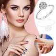 thumbnail image 2 of Bague en Diamant Mode Créative en Forme de Fleur pour Femmes, 2 of 9