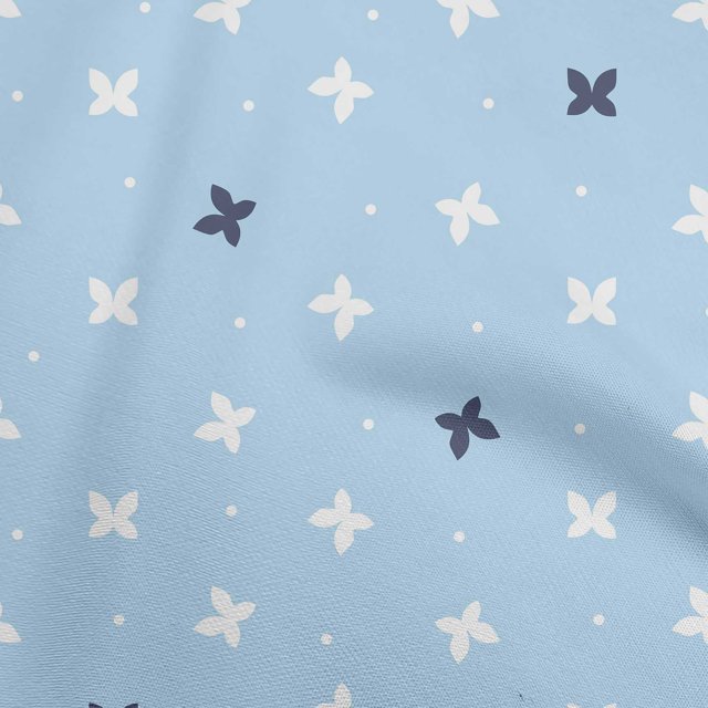 oneOone Polyester Lycra Baby Blue Fabric Floral & Craft Projects Decor Fabric Printed By The Yard 56 Inch Wide