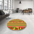 thumbnail image 4 of Ahgly Company Tapis d'Intérieur Ronds Transitionnels Lavables à la Machine, Brun Acajou, 5 Pieds Rond, 4 of 7