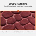 thumbnail image 2 of 2Pcs Non-slip Mat Set Plush Floor Rug Floor Pad Door Carpet Stone Bathroom Toilet Water Absorbent Rug, Dark Red, 2 of 8