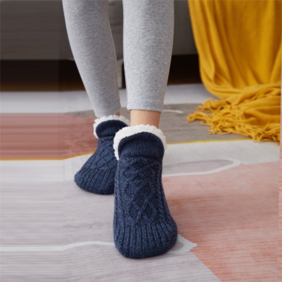 Clearance! Women's Winter Super Soft Warm Cozy Fuzzy Fleece-Lined With Grippers Slipper Socks Pallet Sales Clearance Warehouse #06