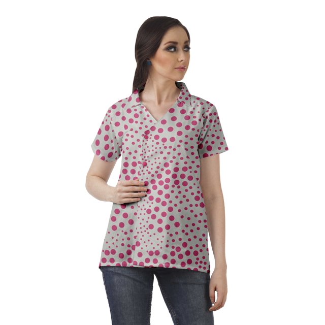 Moomaya Chemise Tunique Style Enveloppant pour Femmes en Coton Décontracté Col Classique Boutonné