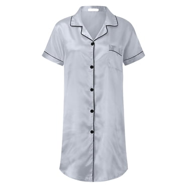 2025 Women Sleepwear Satin Nightgown Satin Nightgown Mini Slip Chemise Short Cotton Night Gowns Short Sleeves Nightwear Nightgowns for