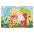 thumbnail image 2 of HILABEE Wooden Animal Puzzles Early Educational Animal Recognition Shape Matching Puzzle Elephant, 2 of 9