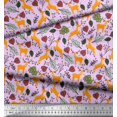 thumbnail image 3 of Soimoi Polyester Crepe Fabric Leaves & Reindeer Animal Printed Fabric 1 Yard 42 Inch Wide, 3 of 3