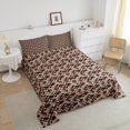 thumbnail image 4 of Erosebridal Geometry Bedding Twin Comforter Set for Teens, Brown Comforter Sets Twin Size, Rectangle Checkered Reversible Down Comforter, Super Cozy Bedroom Decoration, 2pcs, 4 of 8