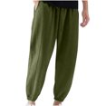 thumbnail image 1 of Lolmot Mens Pants, Mens Solid Color Pocket Drawstring Casual Youth Versatile Sports Oversized Pants, 1 of 6