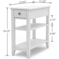 thumbnail image 2 of Narrow End Table with Drawer and Shelf, 3-Tier Sofa End Table for Small Space, Black, 2 of 5