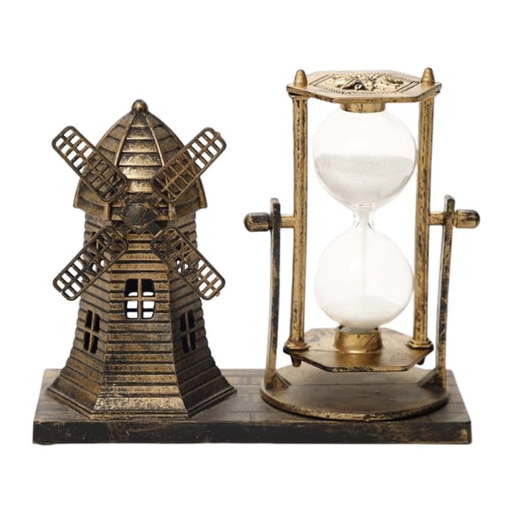 Sablier Style Rétro Sablier Minuterie Sablier Centre de Table Statue Ornements pour Bureau Bureau Chambre Décoration Cadeau d'Anniversaire Doré,Auré