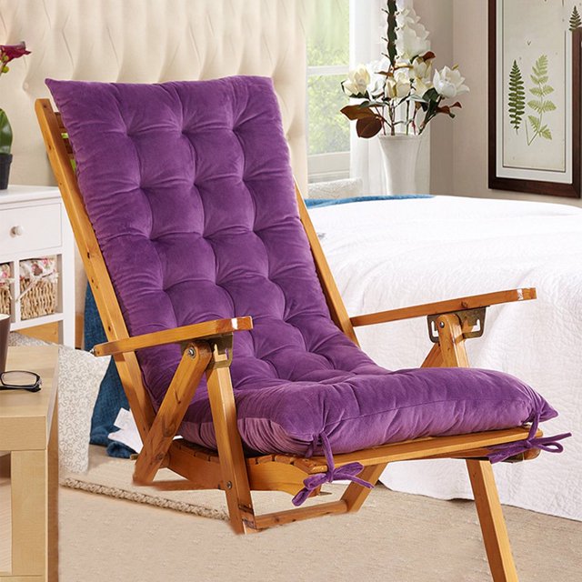 SUTENGDA Rainproof Rocking Chair Cushion -Weather Replacement Cushion Indoor/Outdoor High Back Chair Cushion Patio Chair Seat Cushions (Blue Premium 18.9” x 47.3”)