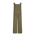 thumbnail image 4 of zanvin Ensembles 2 Pcs pour Femmes, Ensemble Décontracté 2 Pcs pour Femmes en Lin avec Short, Haut Sans Manches, Veste, Haut/chemise Sans Manches à Col Ras du Cou, 4 of 5