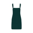 thumbnail image 4 of KIHOUT Women's Pinafore Skirt Overalls Summer Adjustable Straps Ladies Ribbed Short Dress with Pockets, 4 of 6