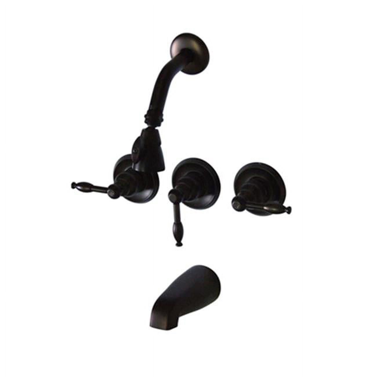 Kingston Brass KB235KL Robinet de Baignoire et de Douche avec 3 Poignées - Bronze Huilé