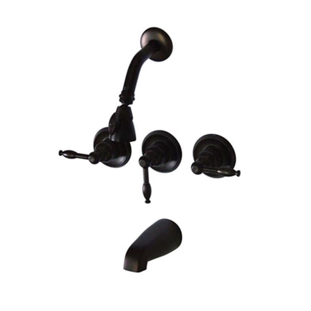 Kingston Brass KB235KL Robinet de Baignoire et de Douche avec 3 Poignées - Bronze Huilé