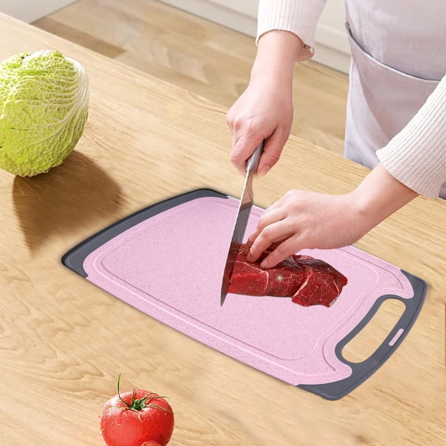 Chmadoxn Kitchen Gadgets, Plastic Cutting Boards For Kitchen Dishwasher Safe Double-sided Extra Large Cutting Board For Meat Easy Grip Handle Non-Slip With Grinding Area cutting board