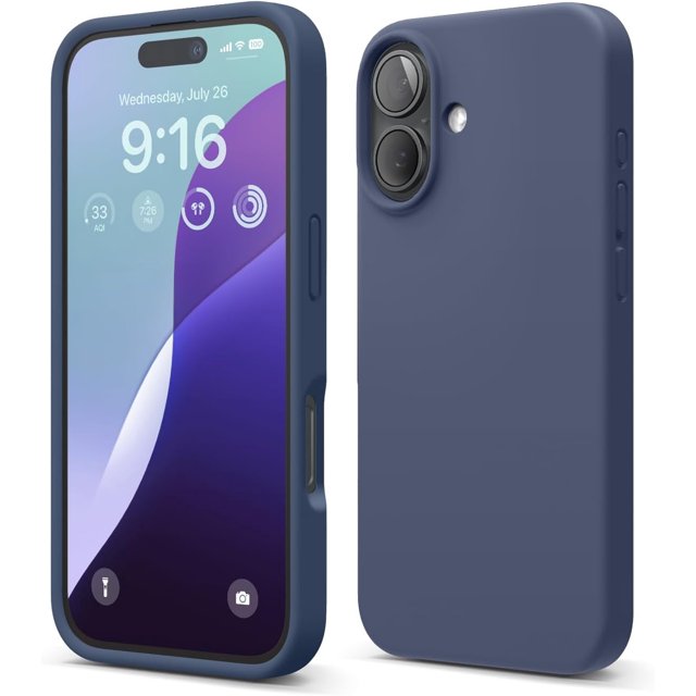 KOMI Compatible with iPhone 16 Pro Max Case, Premium Liquid Silicone Case, Full Body Protective Cover, Shockproof, Slim Phone Case, Anti-Scratch Soft Microfiber Lining, 6.9 inch Jean Indigo