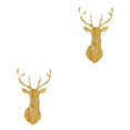 thumbnail image 1 of Decodeary Self Adhesive 3D Deer Head Mirror Wall Sticker For Easy Application gold XXL 2Set, 1 of 6
