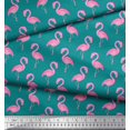 thumbnail image 2 of Soimoi Green Rayon Fabric Flamingo Bird Decor Fabric Printed Yard 56 Inch Wide, 2 of 3