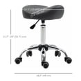 thumbnail image 3 of HOMCOM Tabouret Selle en Cuir PU Hauteur Réglable Chaise de Salon à Roulettes Gris, 3 of 10