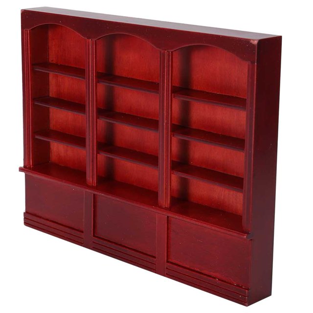 Carbinet en Bois Bibliothèque 1:12 Étagères de Rangement Miniatures Maison de Poupée Mini Meubles Bibliothèque pour Maison de Poupée