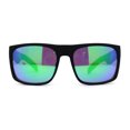 thumbnail image 3 of Mens OG Flat Top Rectangle Gangster Mob Shade Sunglasses Green Mirror, 3 of 4