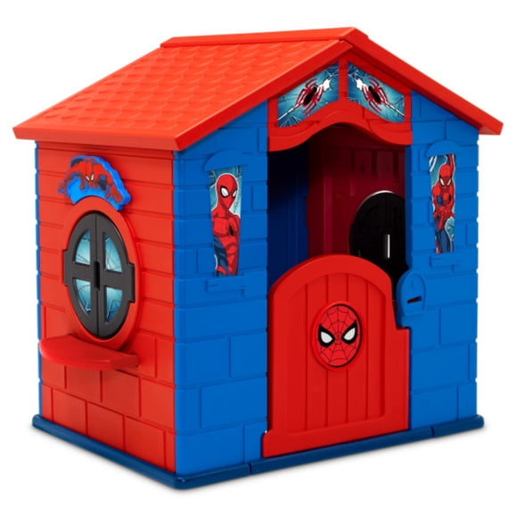 Delta Children Marvel Spiderman Maison de jeu en plastique intérieure/extérieure avec assemblage facile