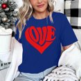 thumbnail image 4 of Meichang T-Shirt de la Saint-Valentin pour Femmes Mignons Cœurs Graphiques Hauts Mignons T-Shirts de Vacances Manches Courtes Col Rond Mode 2025, 4 of 4