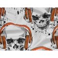 thumbnail image 5 of oneOone Rayon Orange Fabric Skull Sewing Material Print Fabric By The Yard 56 Inch Wide, 5 of 5