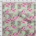 thumbnail image 4 of oneOone Cotton Flex Light Green Fabric Florals Craft Projects Decor Fabric Printed By The Yard 40 Inch Wide, 4 of 4