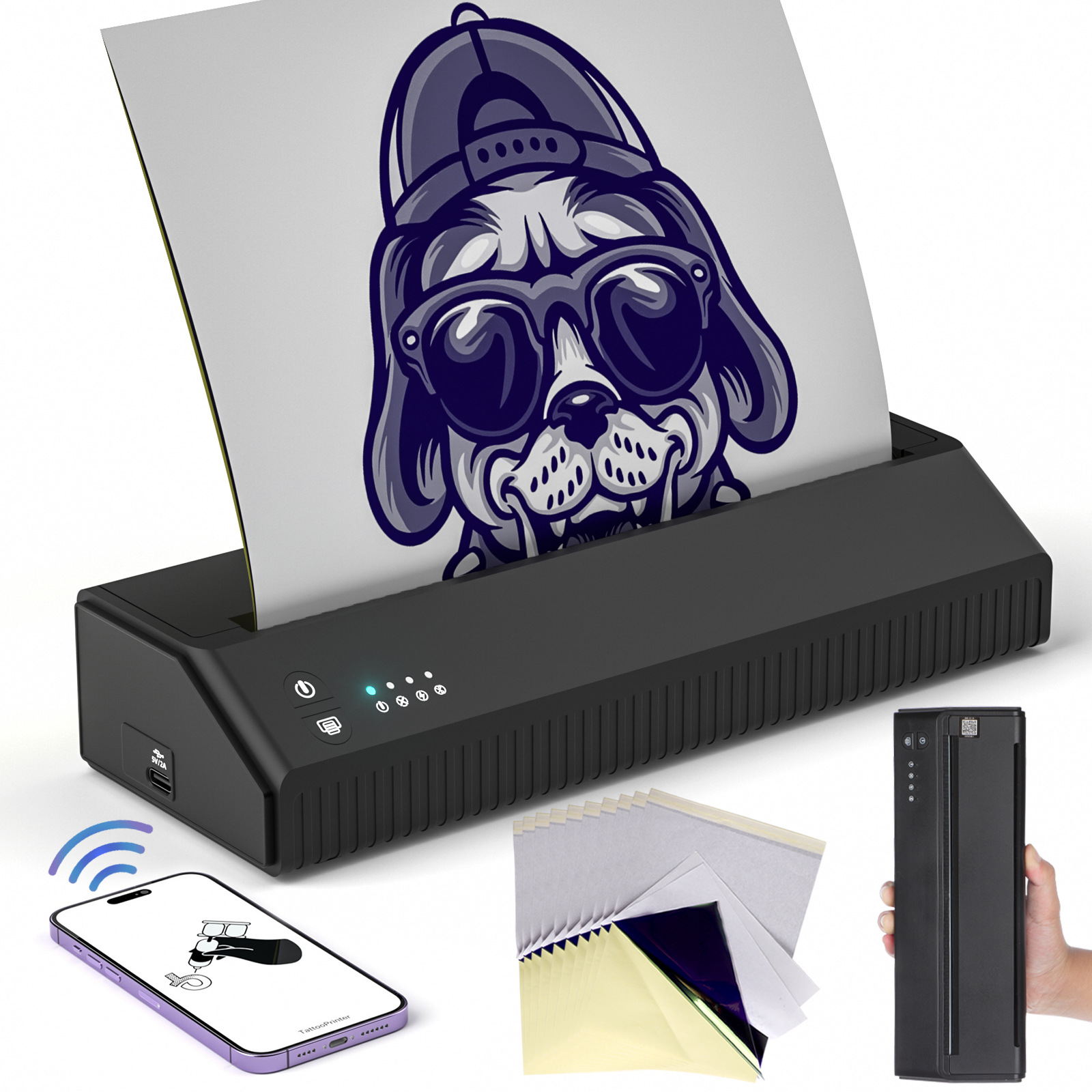 Tattoo Transfer Stencil Machine Copier Printer Thermal Tattoo Kit Copier Printer With 10pcs Free Tattoo Stencil Transfer Paper Black